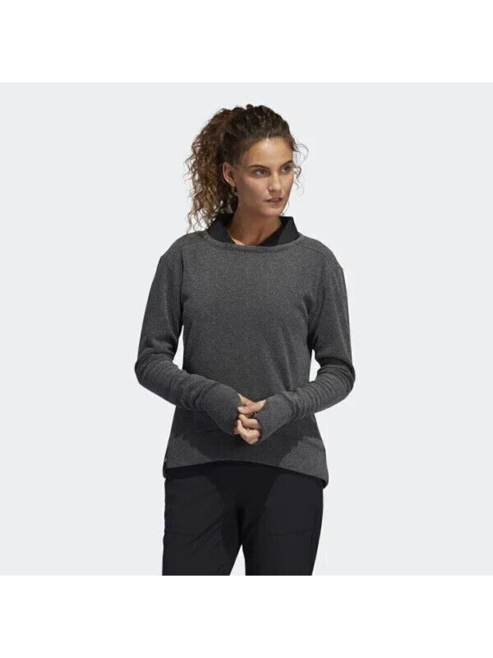 Adidas BNWOT womens gray terry fleece pulllover sz small sweatshirt